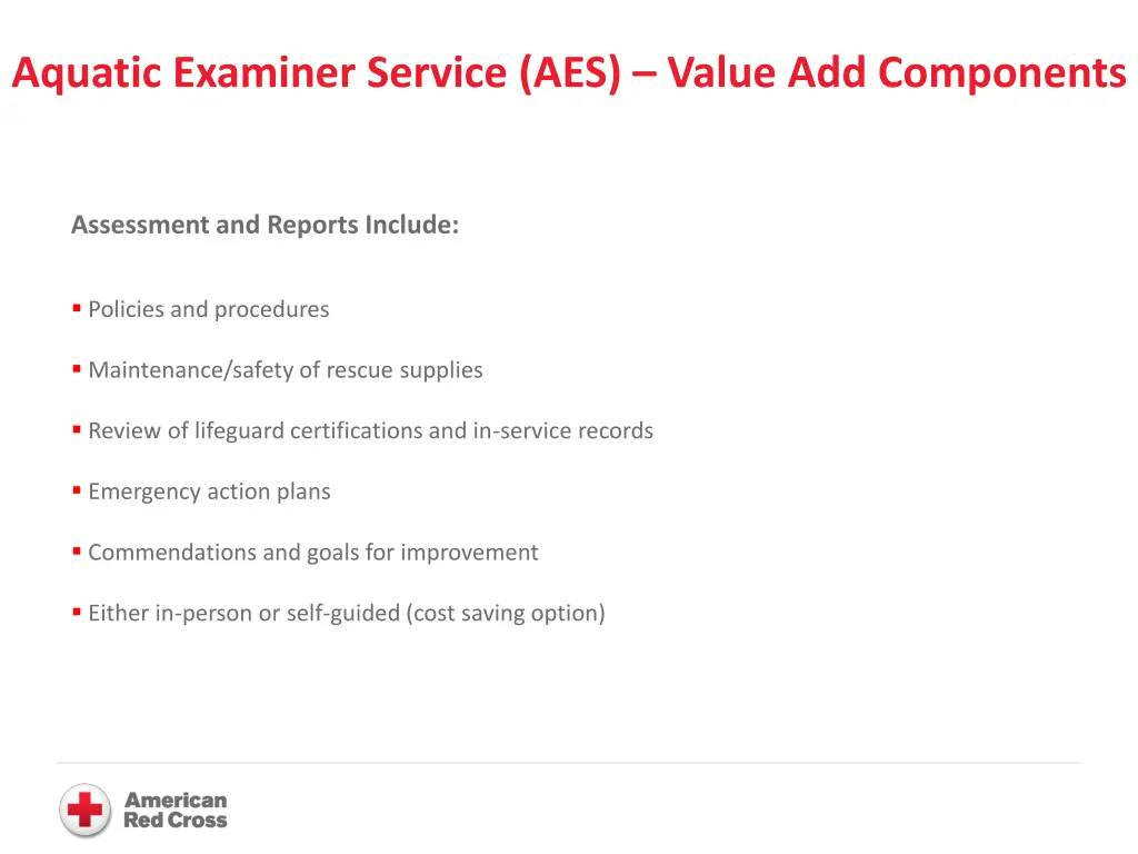 aquatic examiner service aes value add components