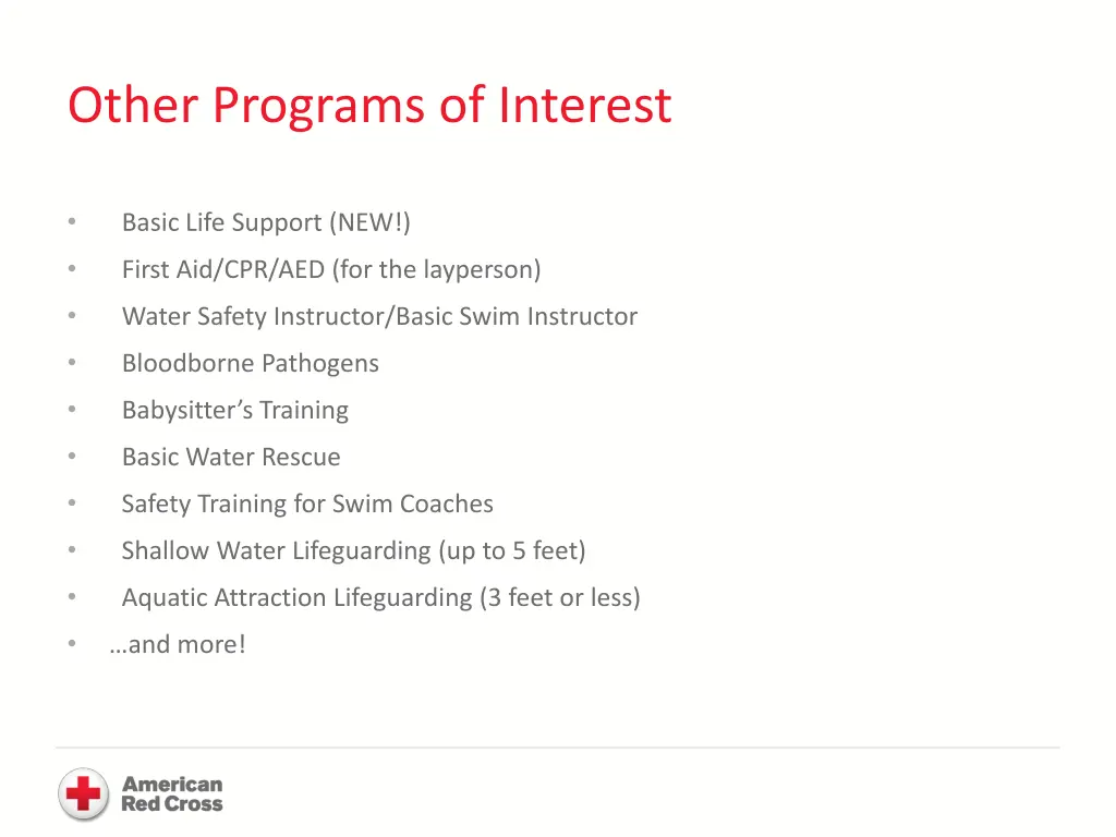 other programs of interest