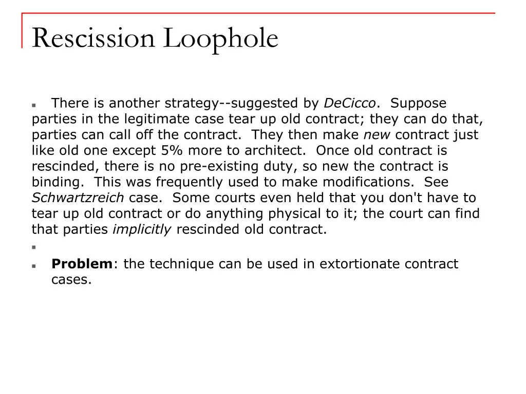rescission loophole 1