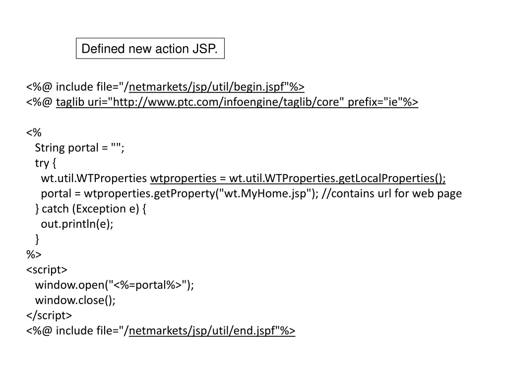 defined new action jsp