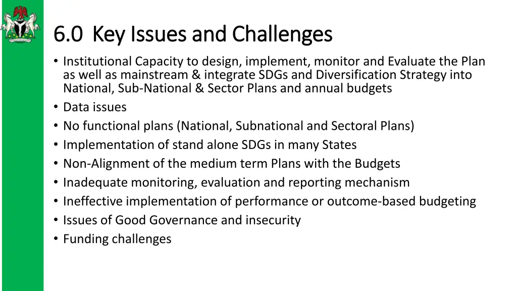 6 0 6 0 key issues and challenges key issues