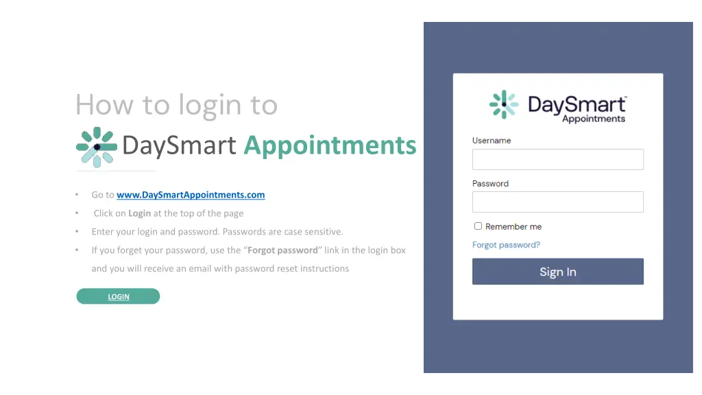 how to login to daysmart appointments
