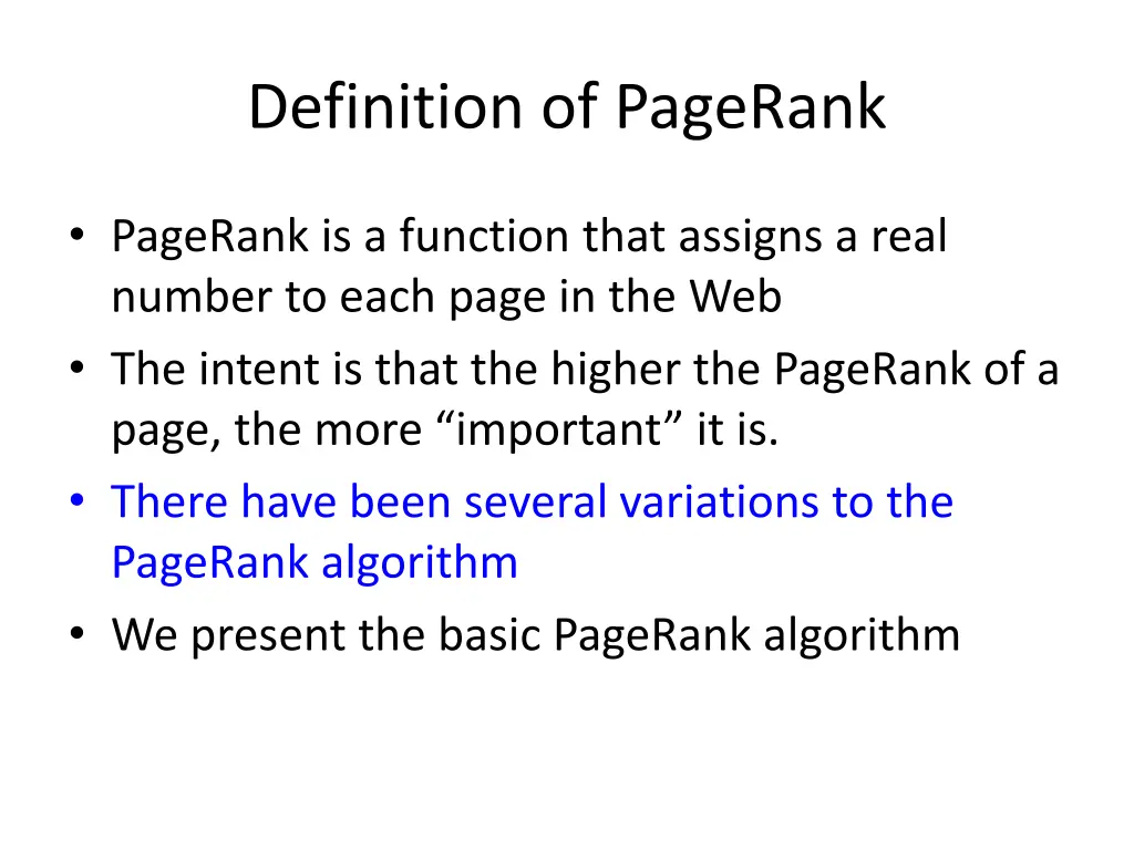 definition of pagerank
