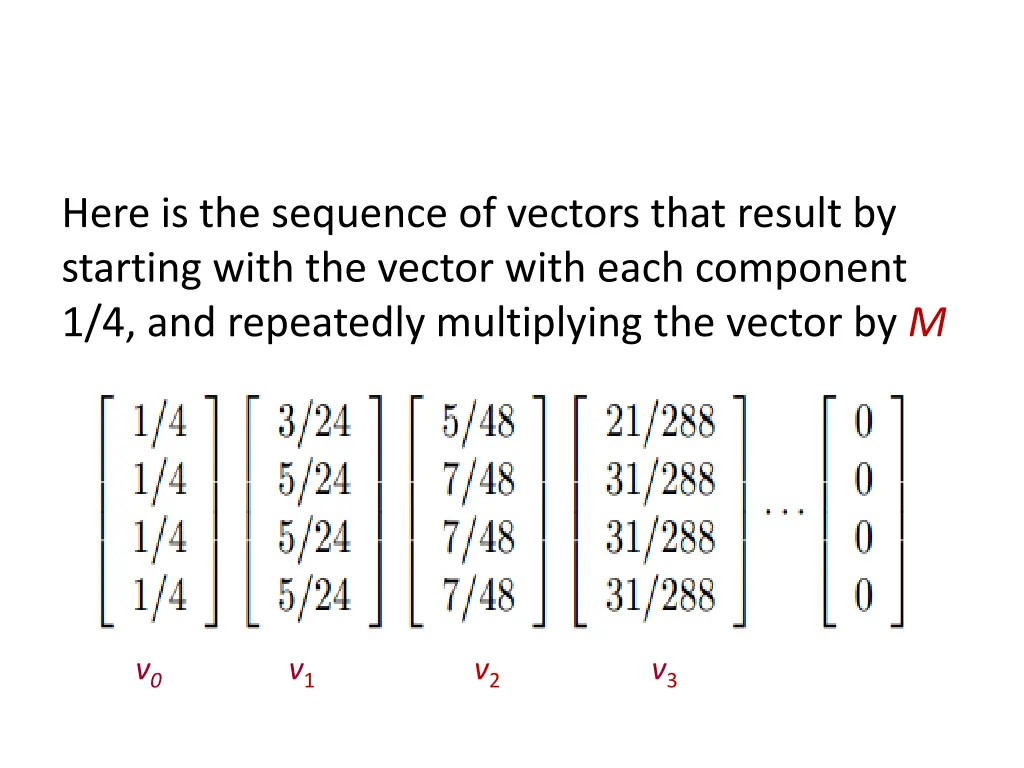 here is the sequence of vectors that result
