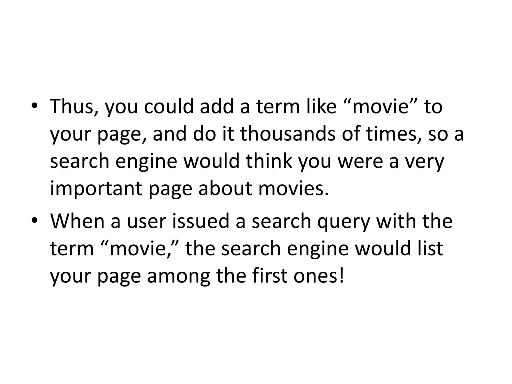 thus you could add a term like movie to your page