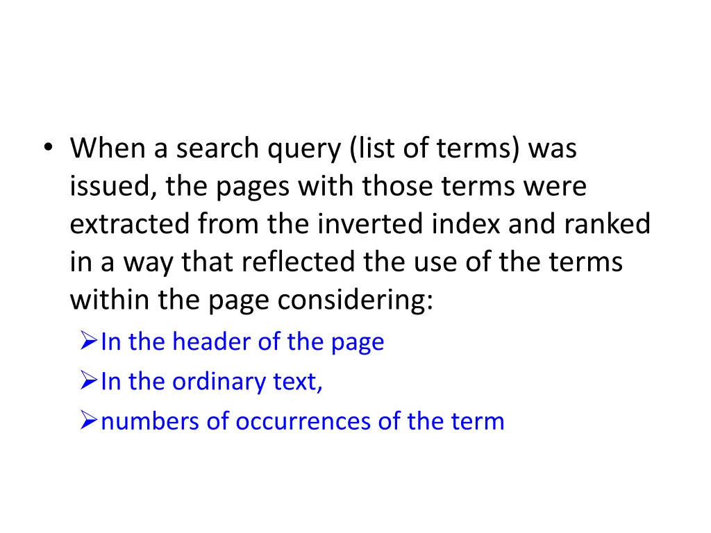 when a search query list of terms was issued