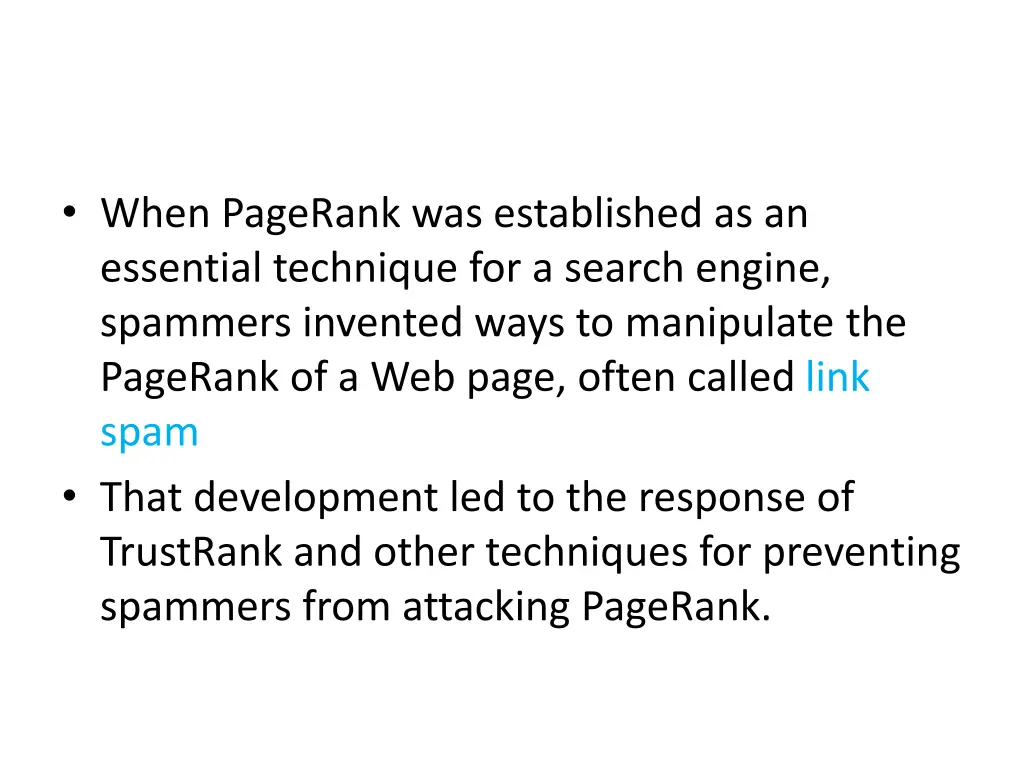 when pagerank was established as an essential