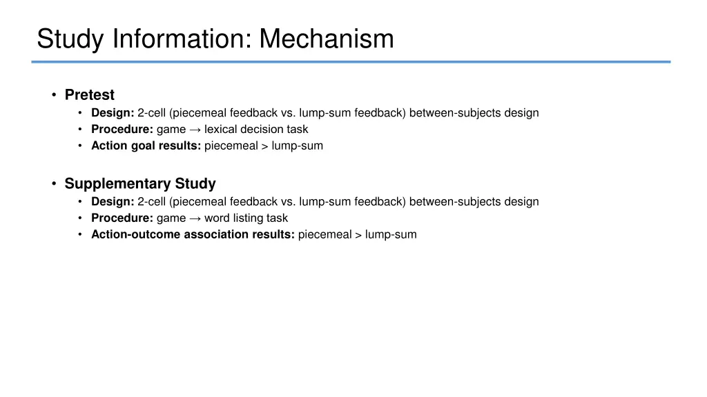 study information mechanism