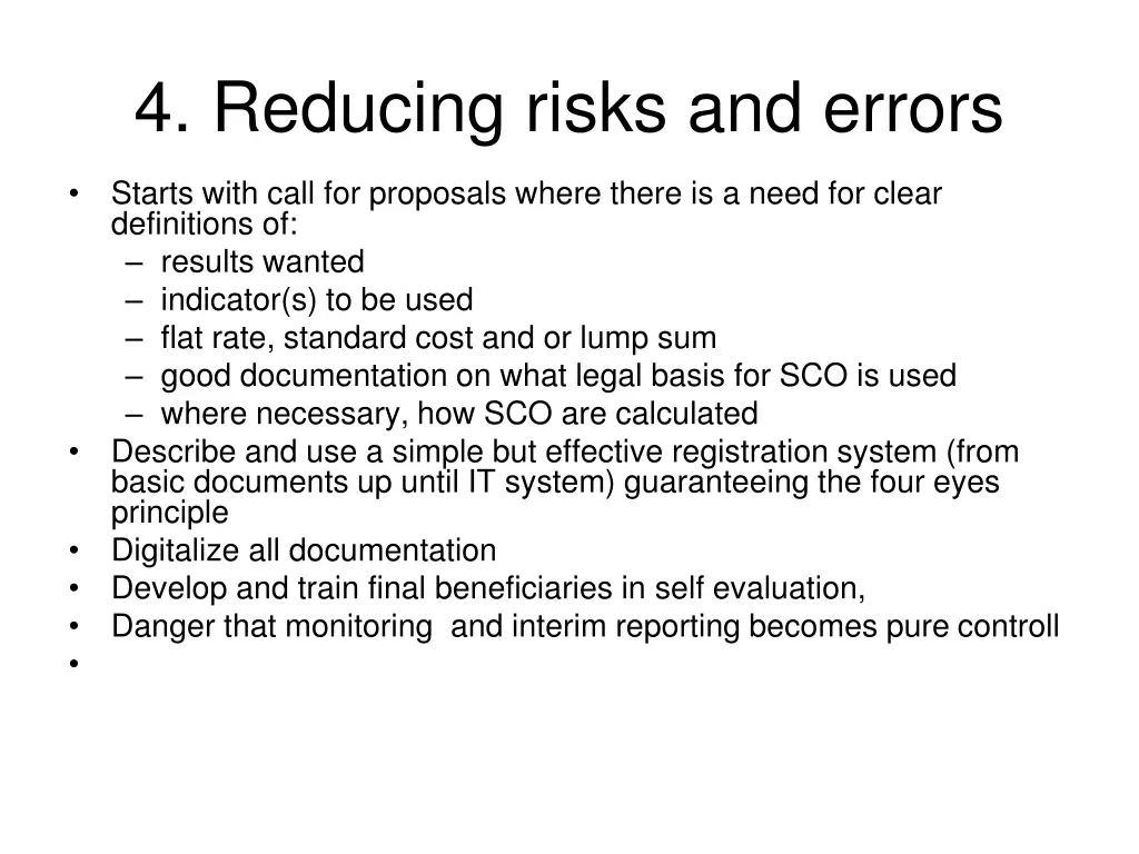 4 reducing risks and errors