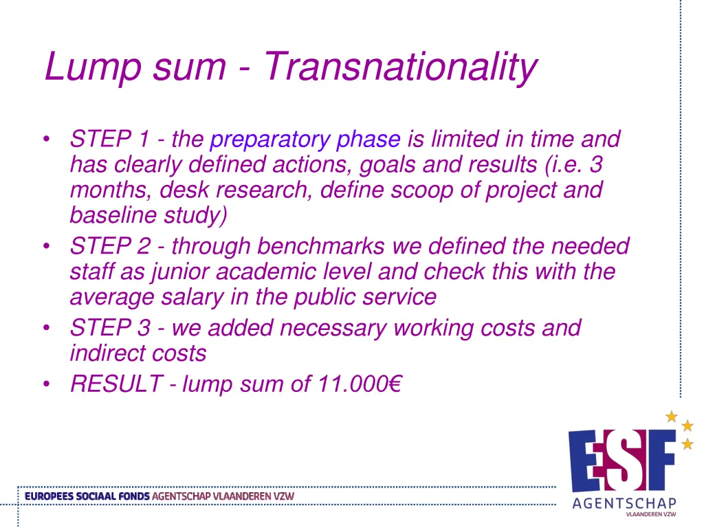 lump sum transnationality