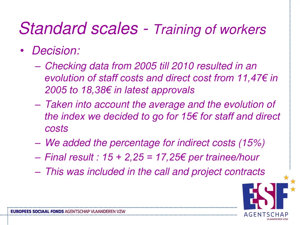 standard scales training of workers 1