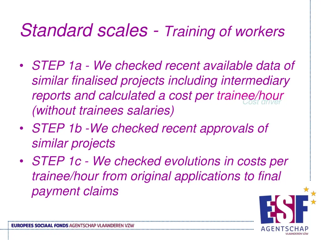 standard scales training of workers