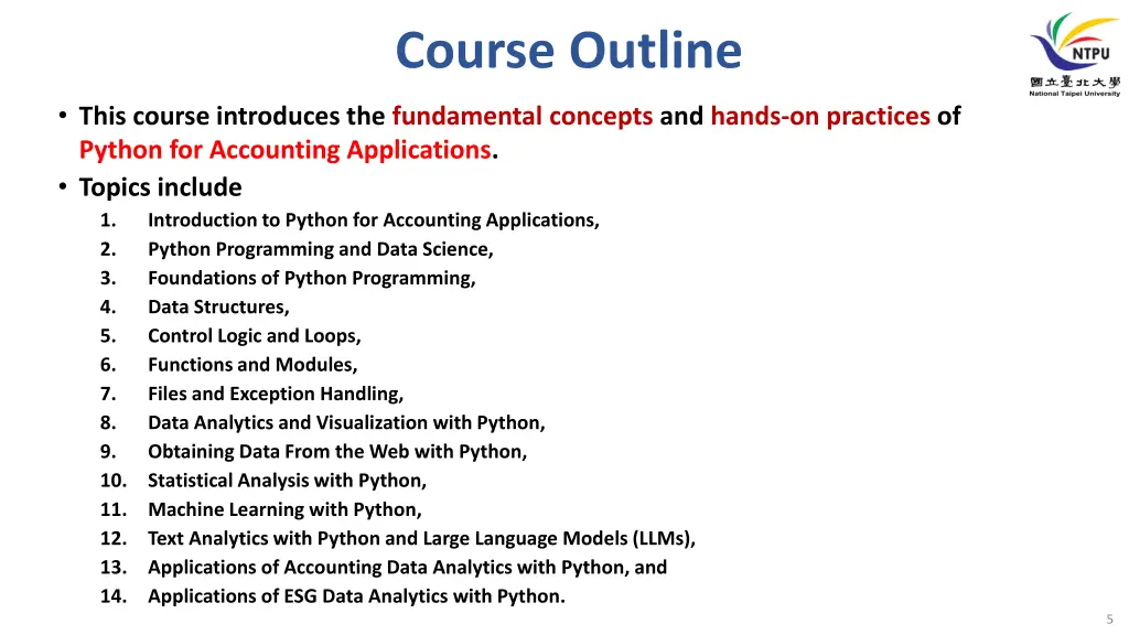 course outline