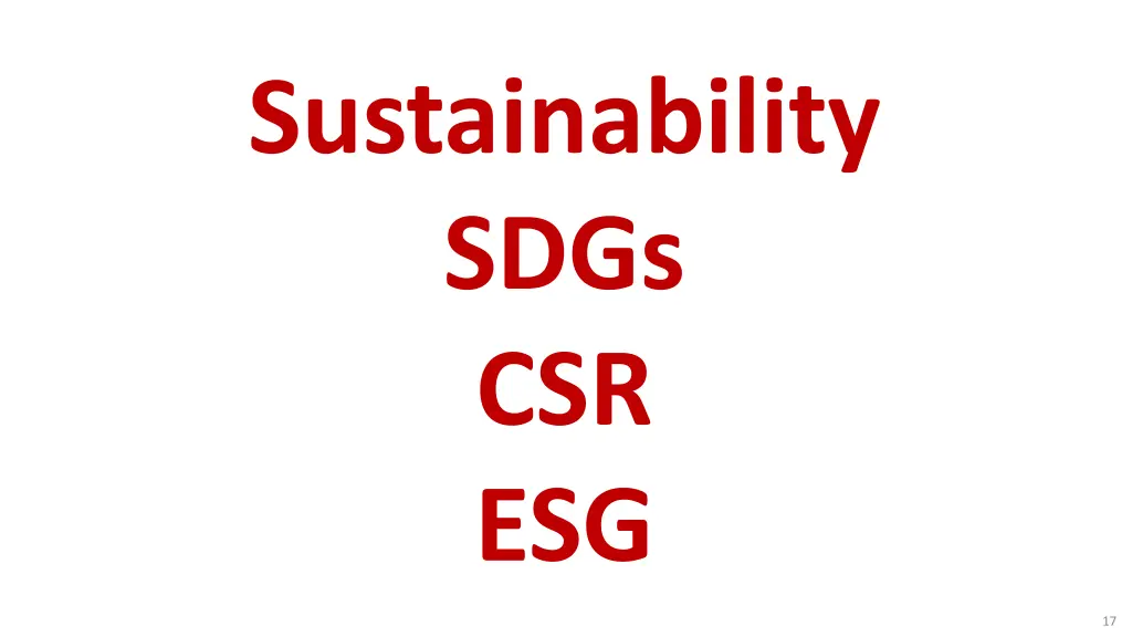sustainability sdgs csr esg