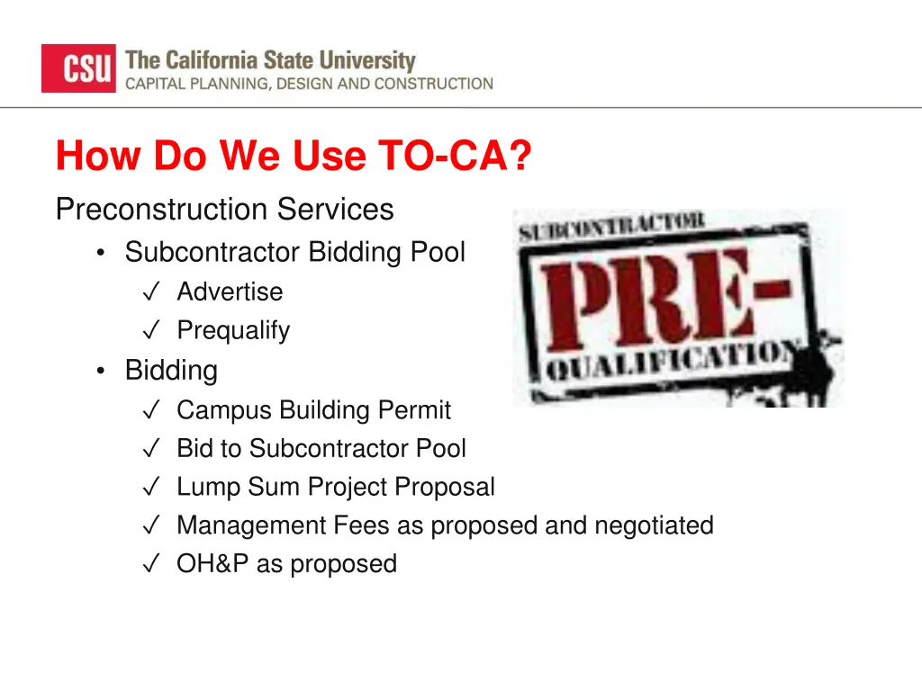how do we use to ca preconstruction services