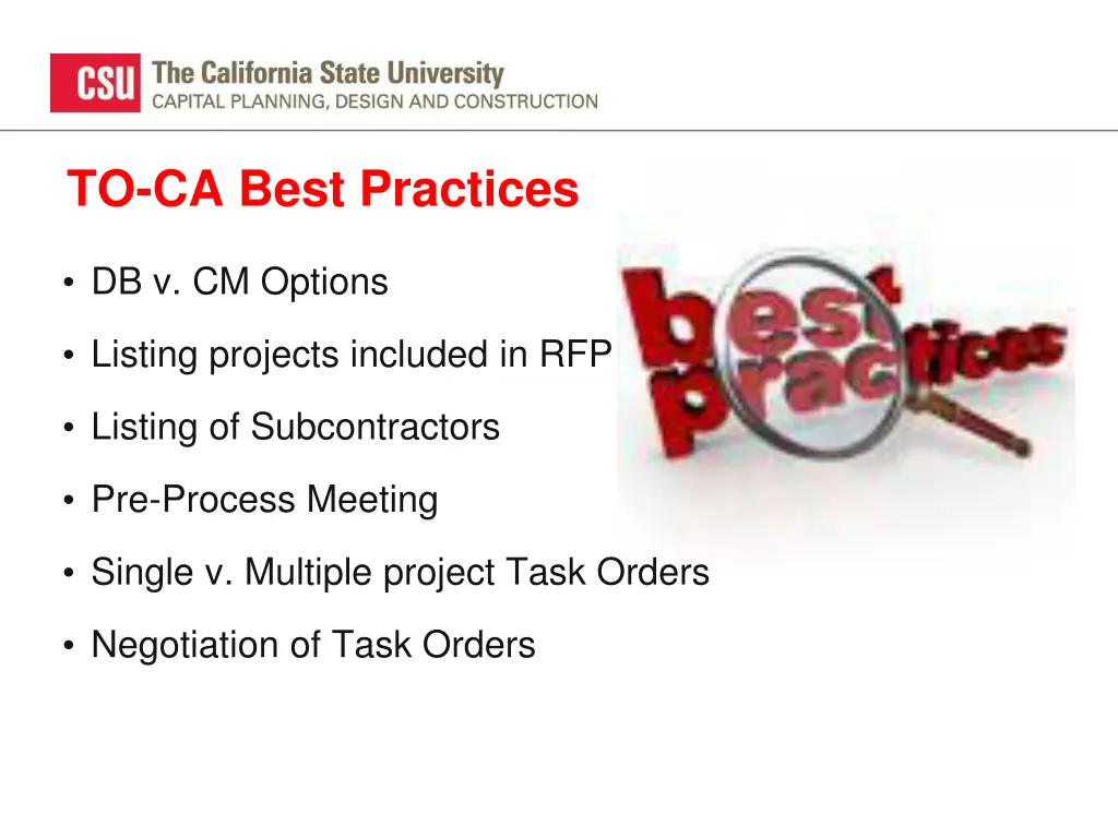 to ca best practices