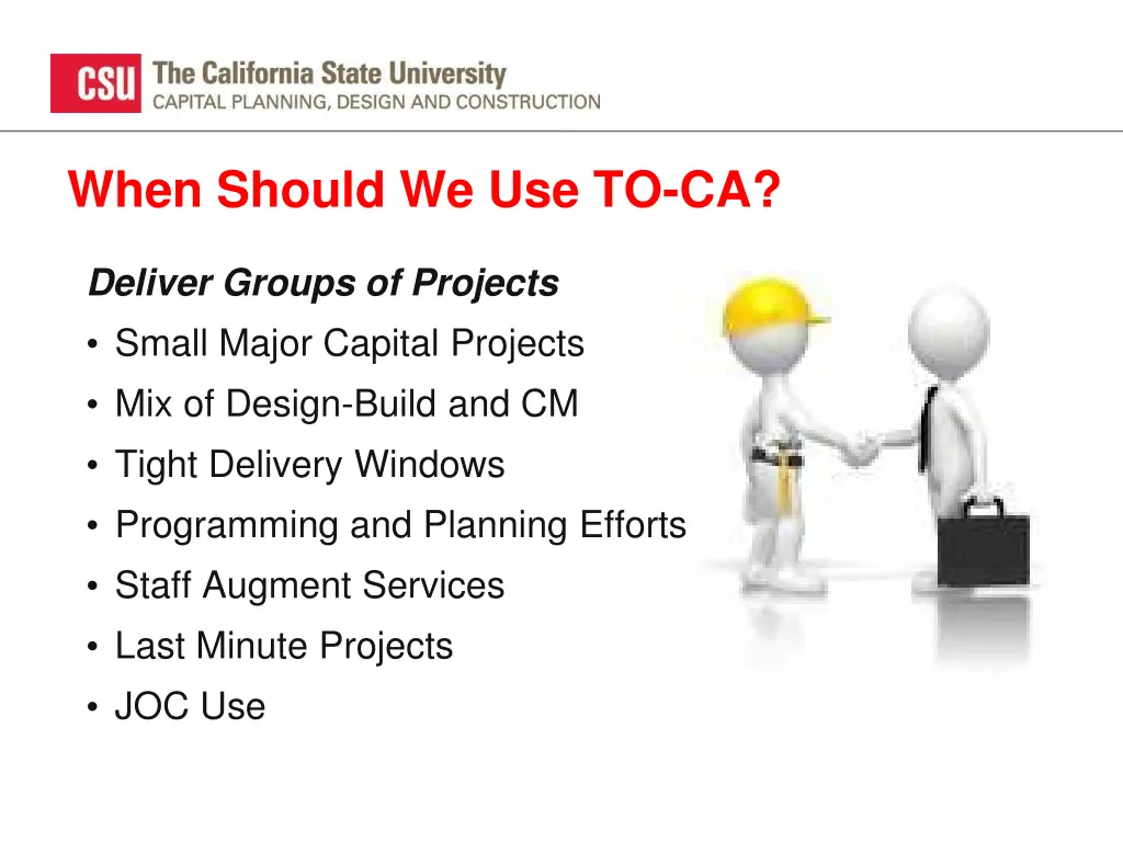 when should we use to ca