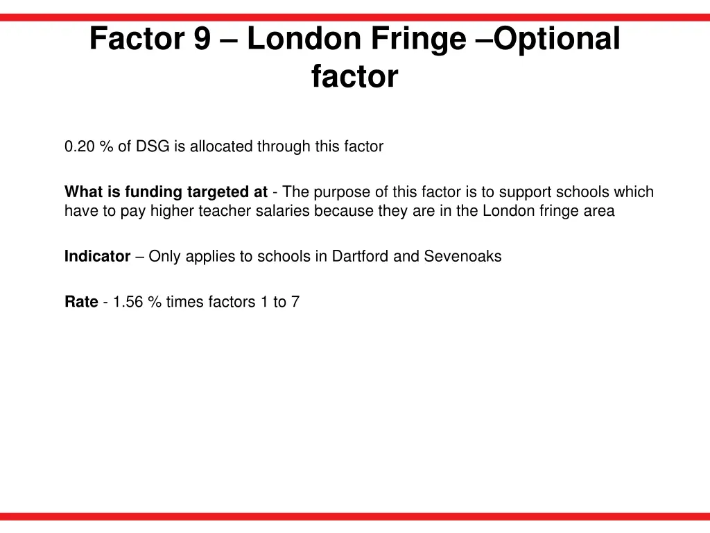 factor 9 london fringe optional factor