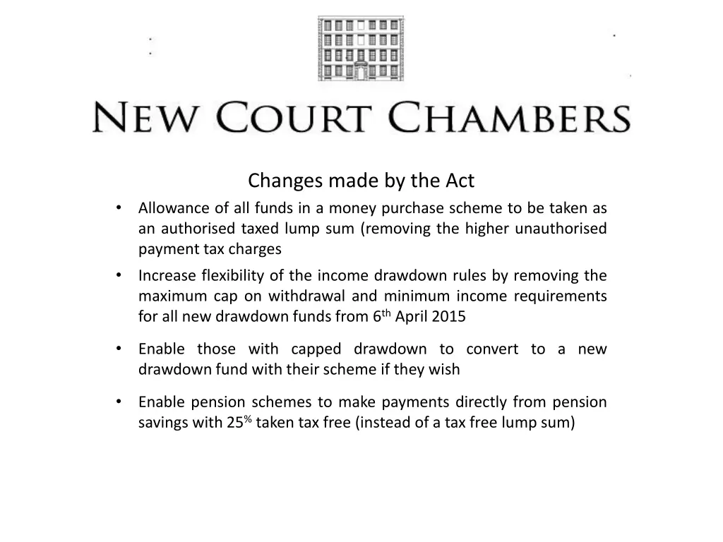 changes made by the act allowance of all funds
