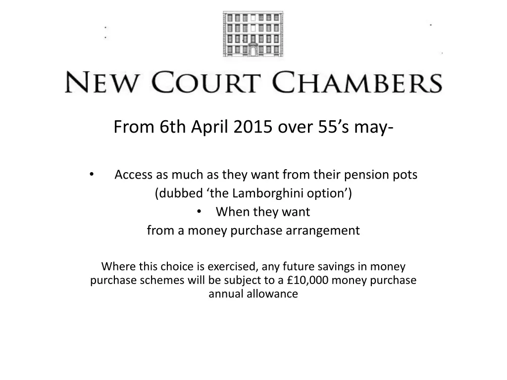from 6th april 2015 over 55 s may