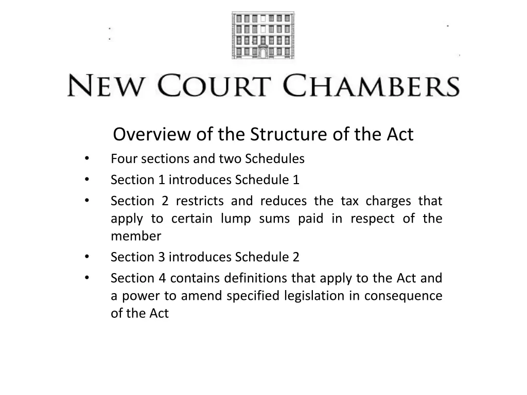 overview of the structure of the act four