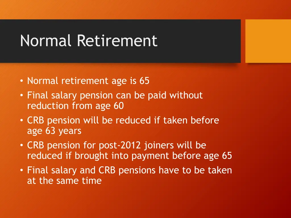 normal retirement