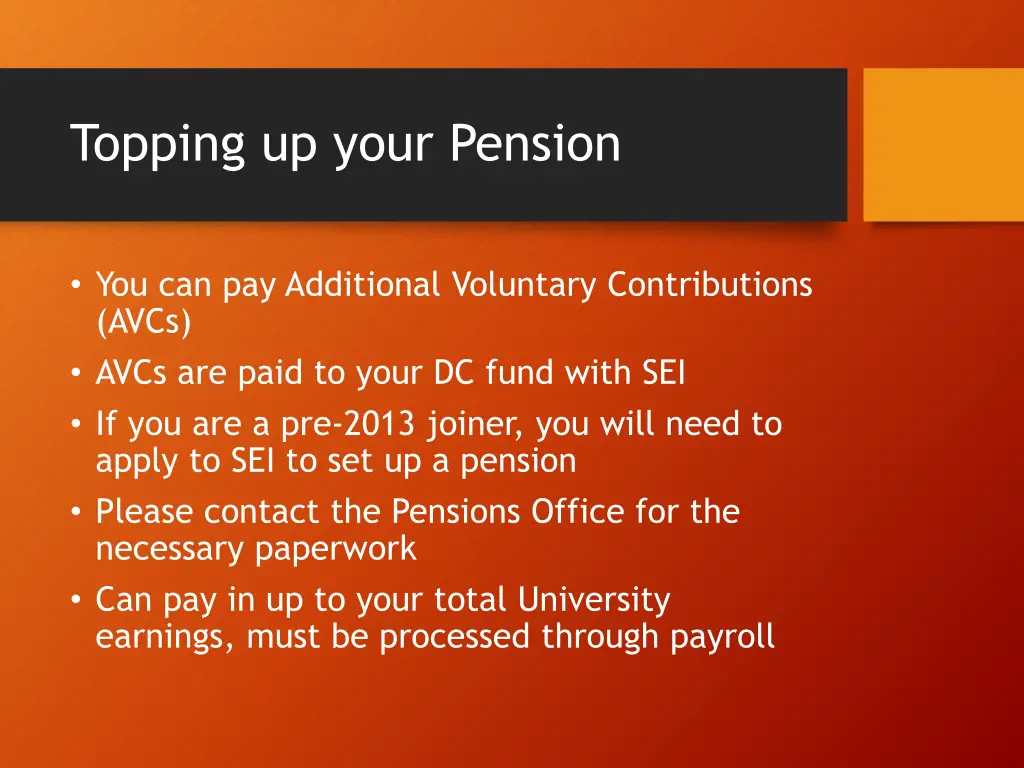 topping up your pension
