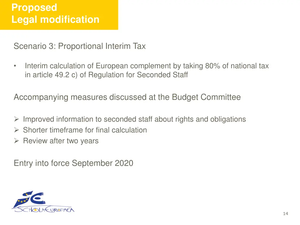 proposed legal modification