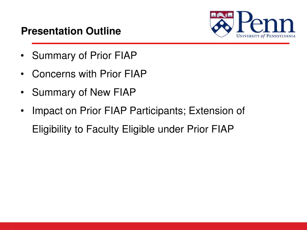 presentation outline