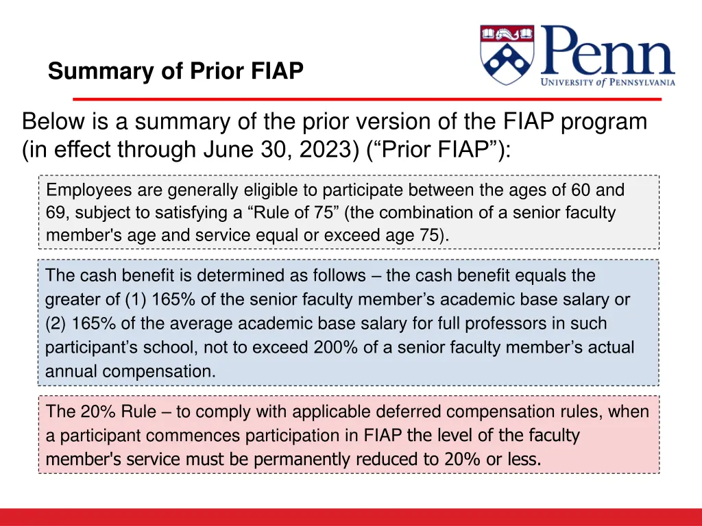 summary of prior fiap
