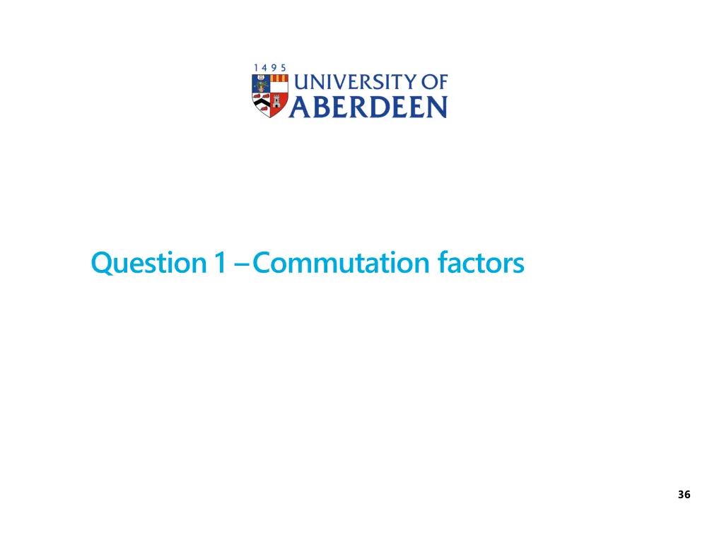 question 1 commutation factors
