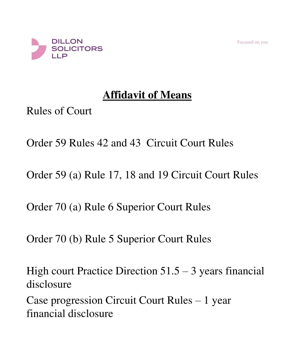affidavit of means