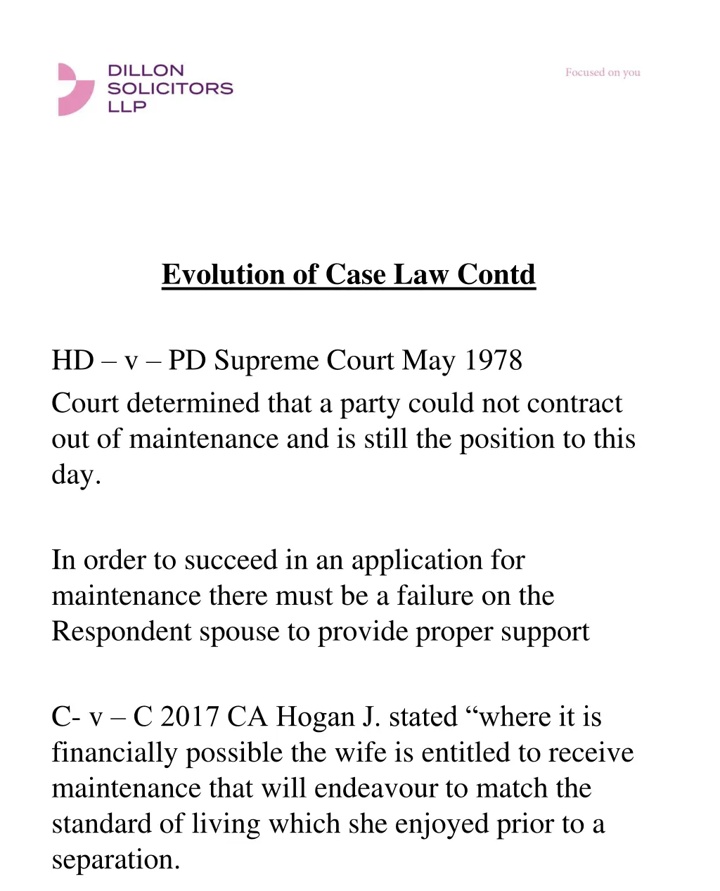 evolution of case law contd 1