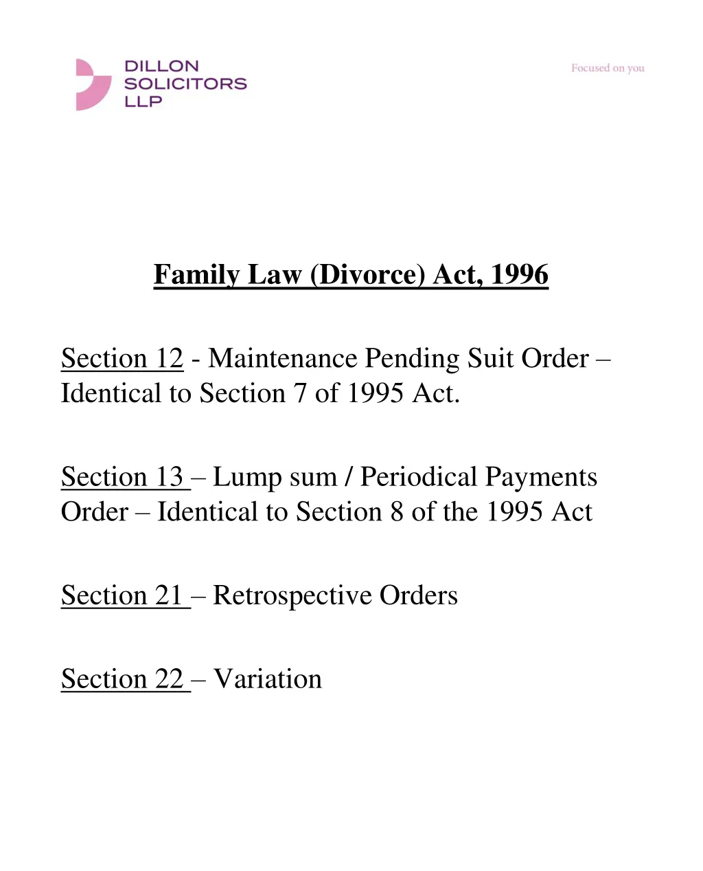 family law divorce act 1996