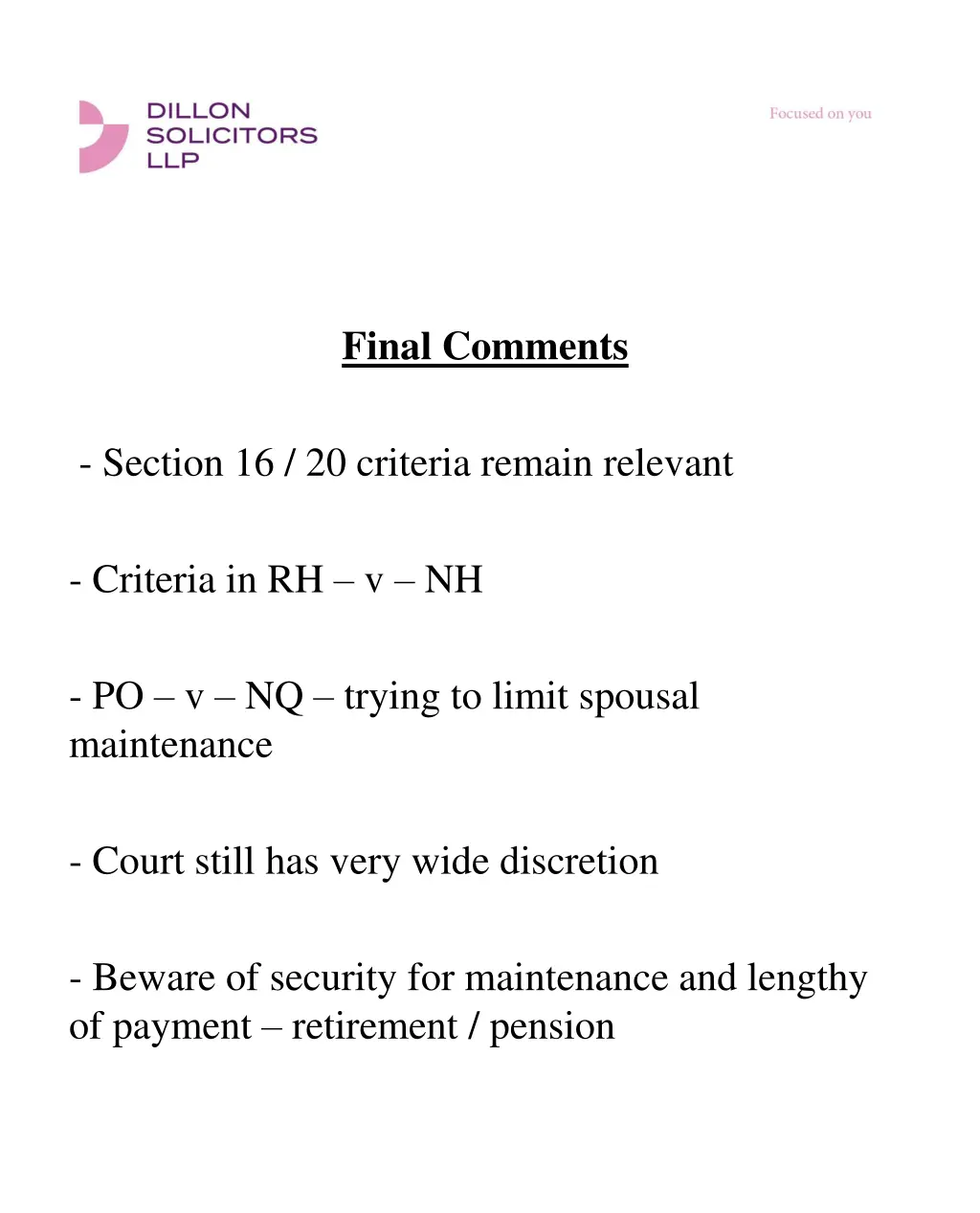 final comments