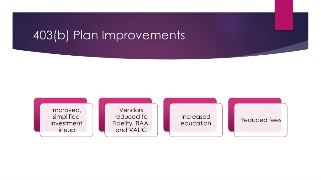 403 b plan improvements