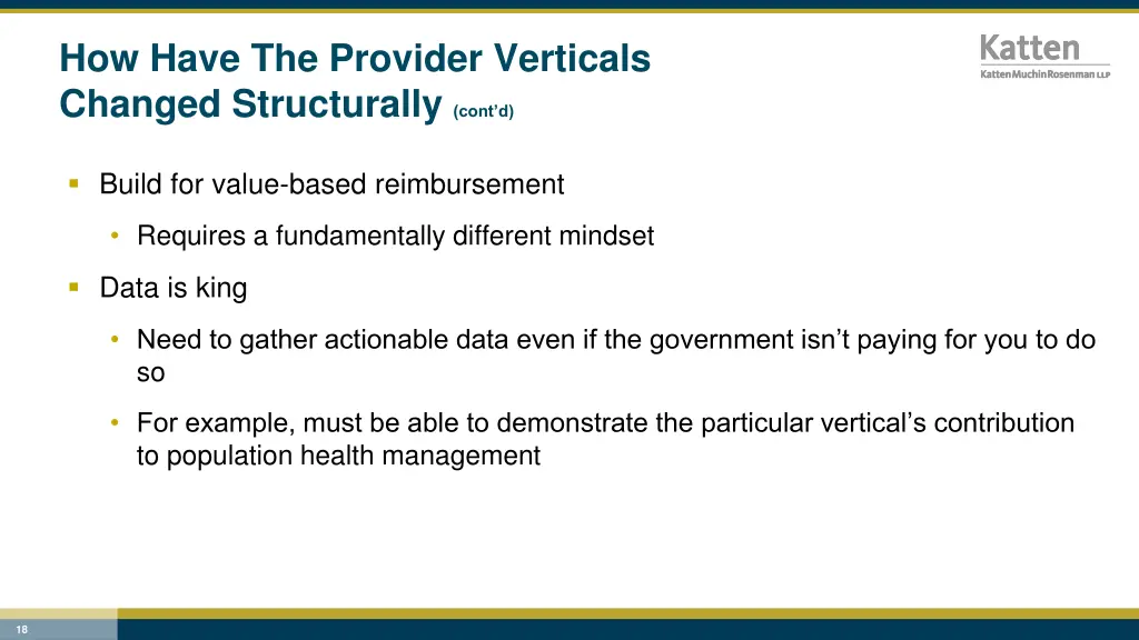 how have the provider verticals changed 1