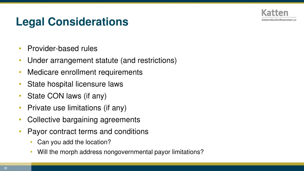 legal considerations