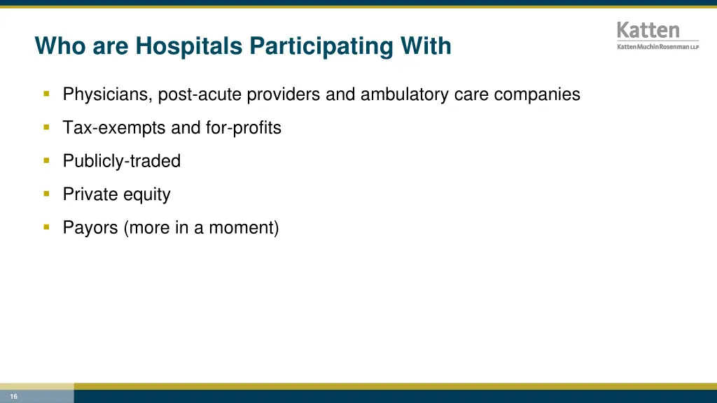 who are hospitals participating with