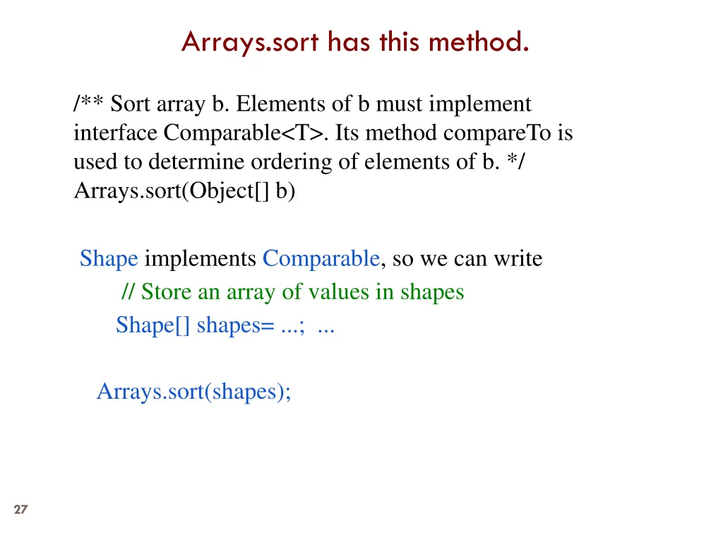 arrays sort has this method
