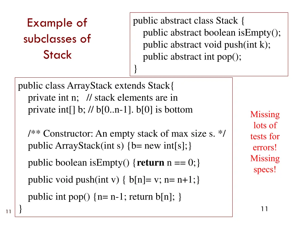 public abstract class stack public abstract