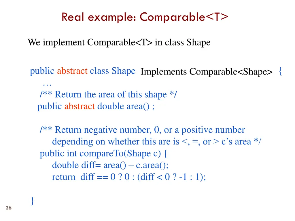 real example comparable t