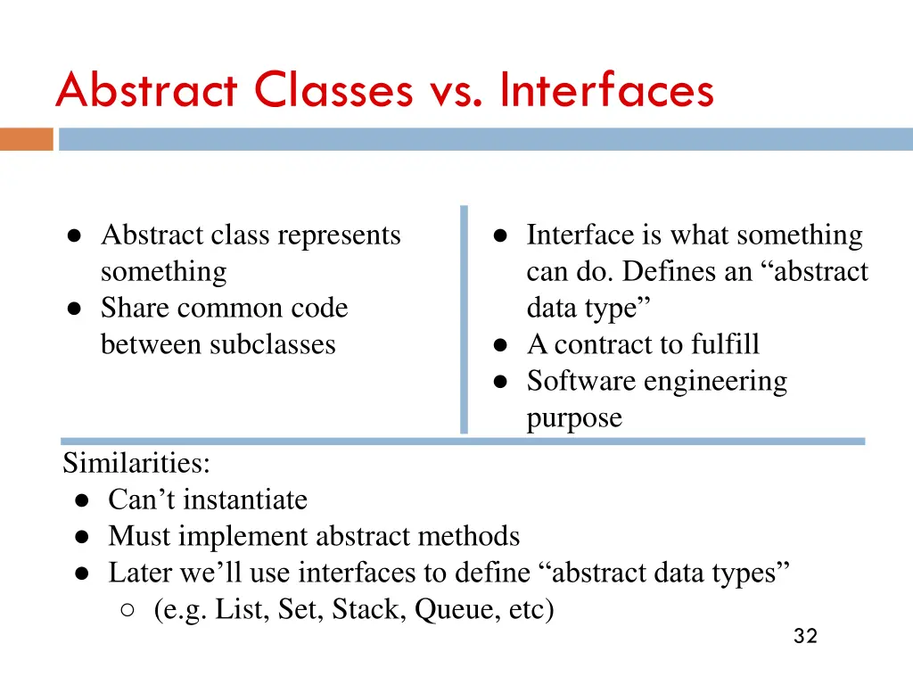 abstract classes vs interfaces