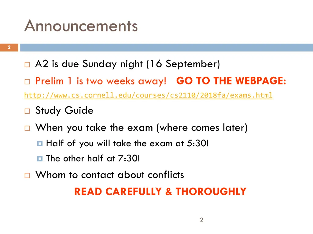 announcements