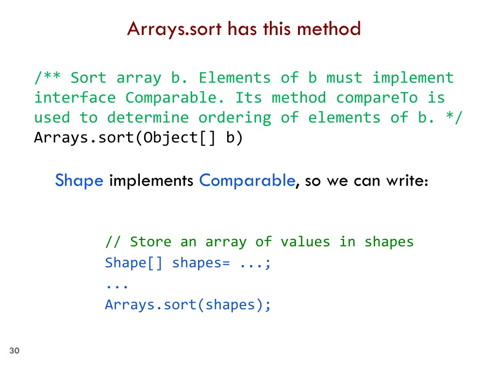 arrays sort has this method