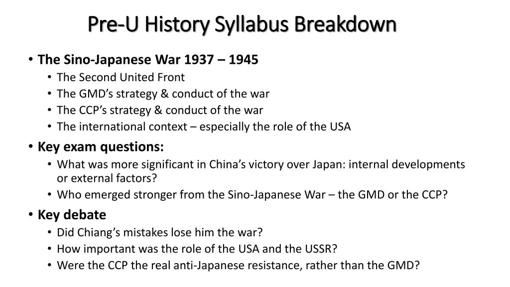 pre pre u history syllabus breakdown u history