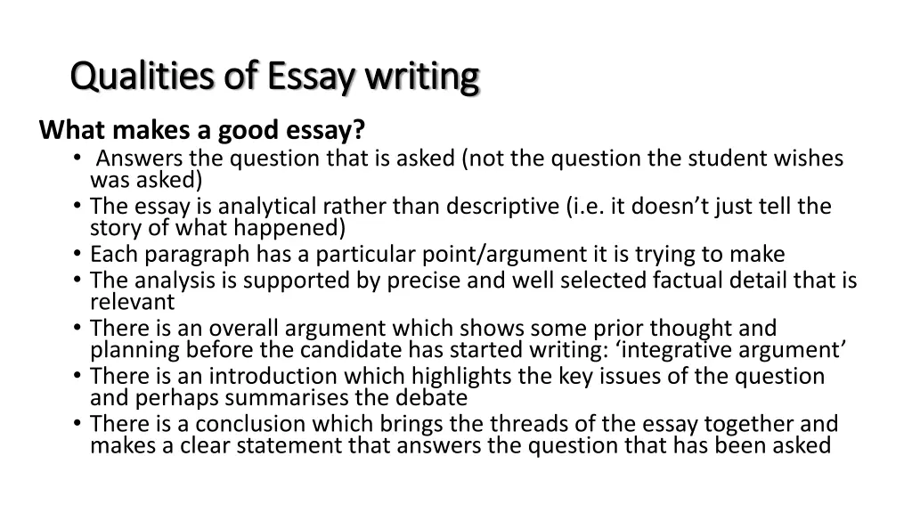 qualities of essay writing qualities of essay