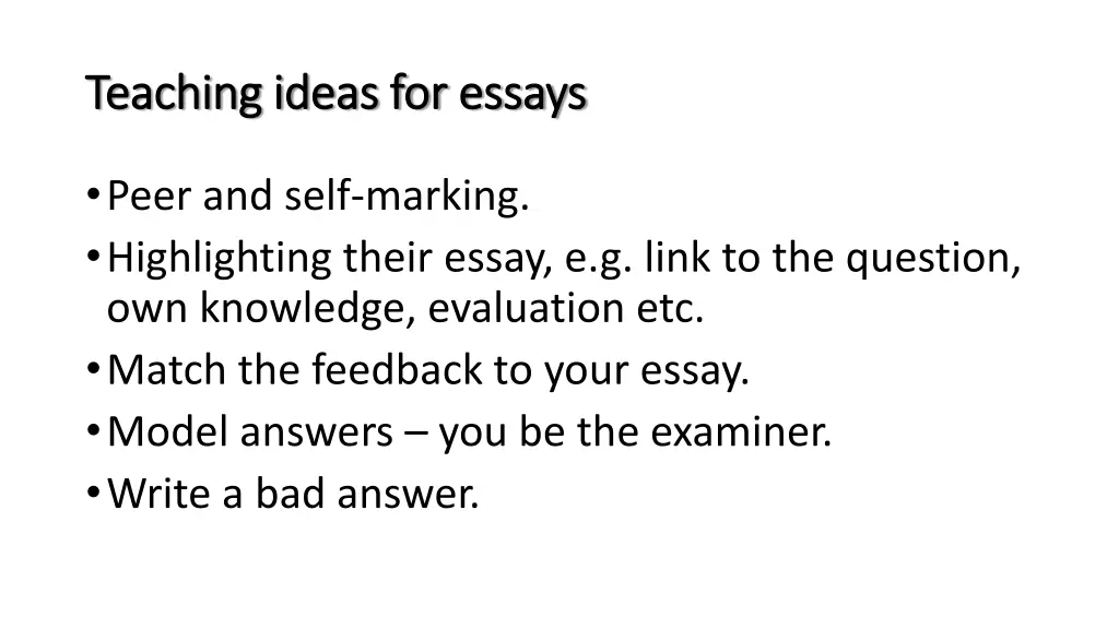teaching ideas for essays teaching ideas