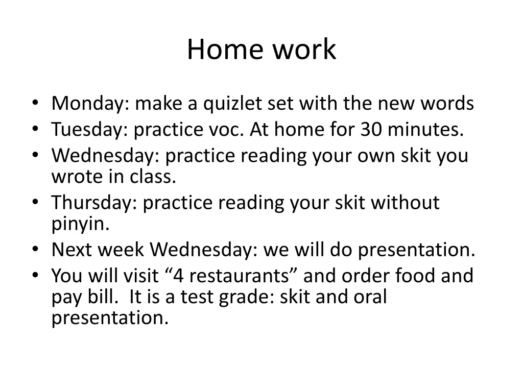 home work