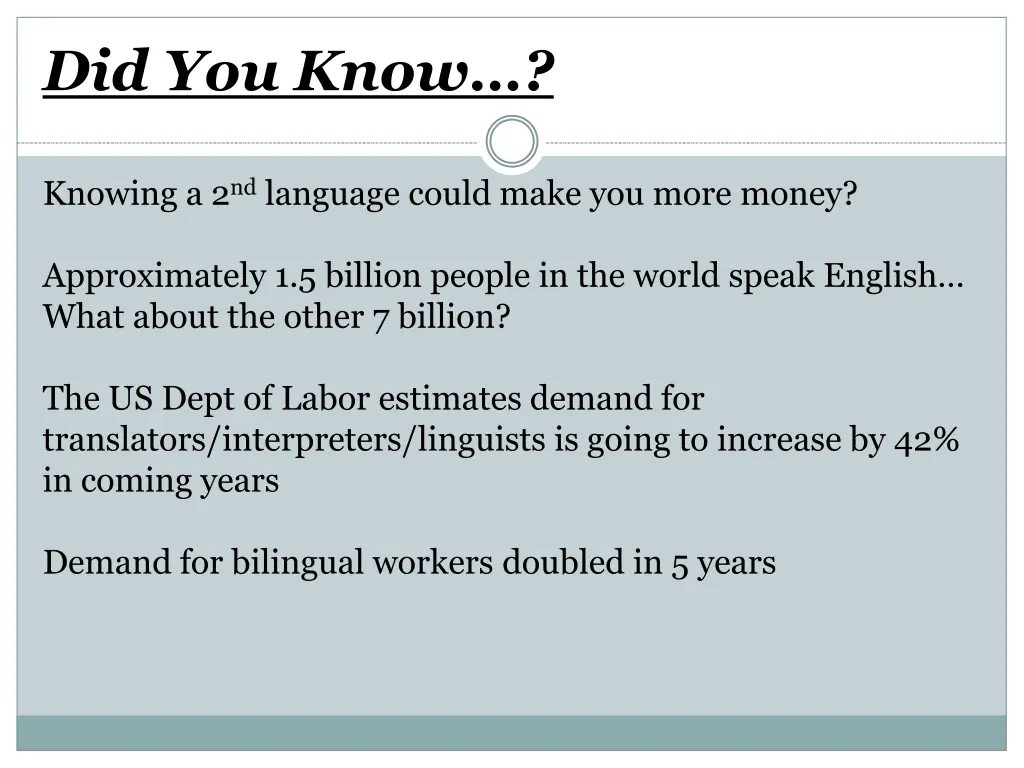 did you know
